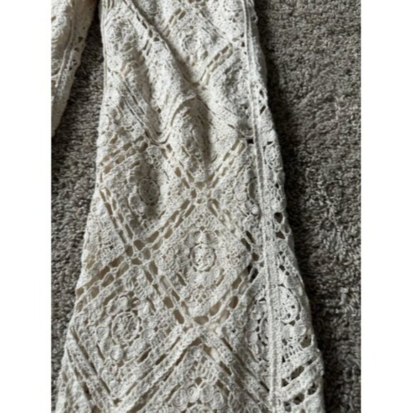 Ultra Pink Crohet Lined Pants Costal Boho Elastic Wasit Size Small Beach Pull On - Picture 3 of 13